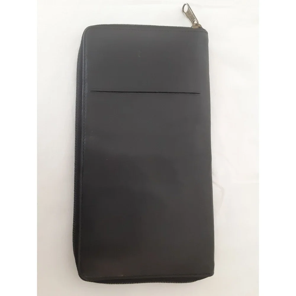 USA‎ Long Lthr P-port Blk Wallet holds P-port,scheds,cr cds,note paper,Pen etc.